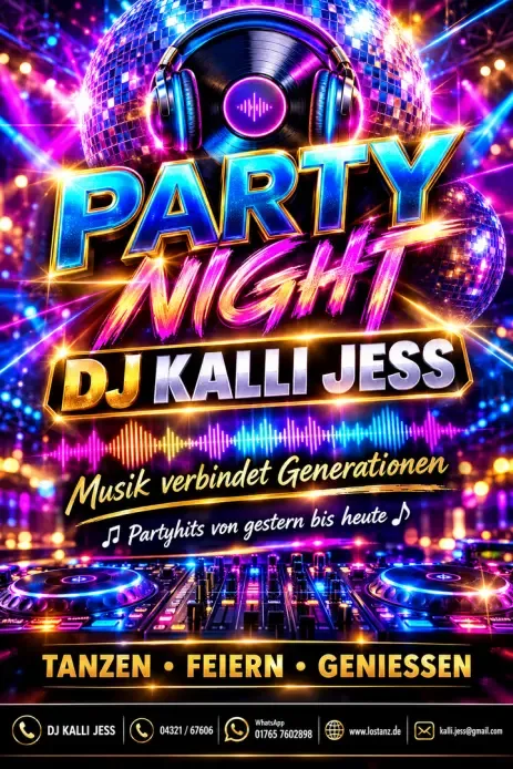 Plakat Party Night mit DJ Kalli Jess