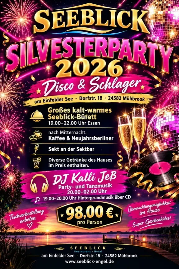 Plakat Silvesterparty am See